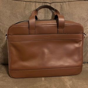 NWT- Brown leather coach laptop carrying case
